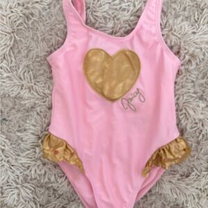 Juicy Couture Pink Swimsuit with Gold Heart